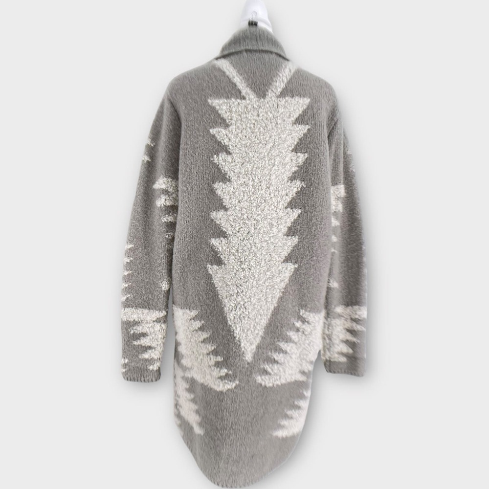 Braeve Evereve Chama Gray Aztec Textured Open Cardigan Sweater Coat Western L